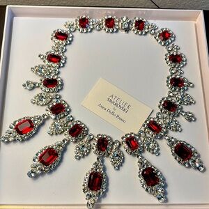 Anna Dello Russo x Atelier Swarovski Red and Silver Statement Necklace